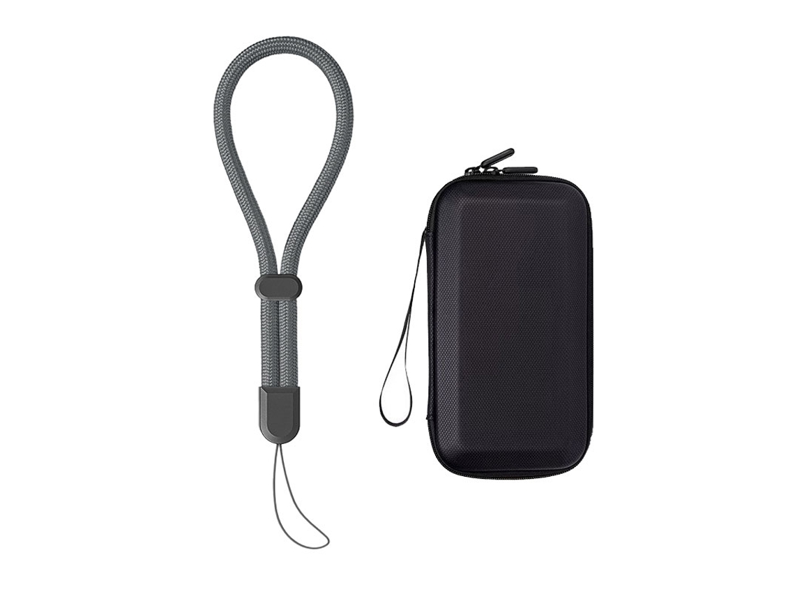 Kit Estojo De Transporte Em Pu E Alça De Pulso Para Insta360 Luna Ultra, Szsmart Zg1 Bolsa Premium Anti-queda E Resistente À Água - Cinzento