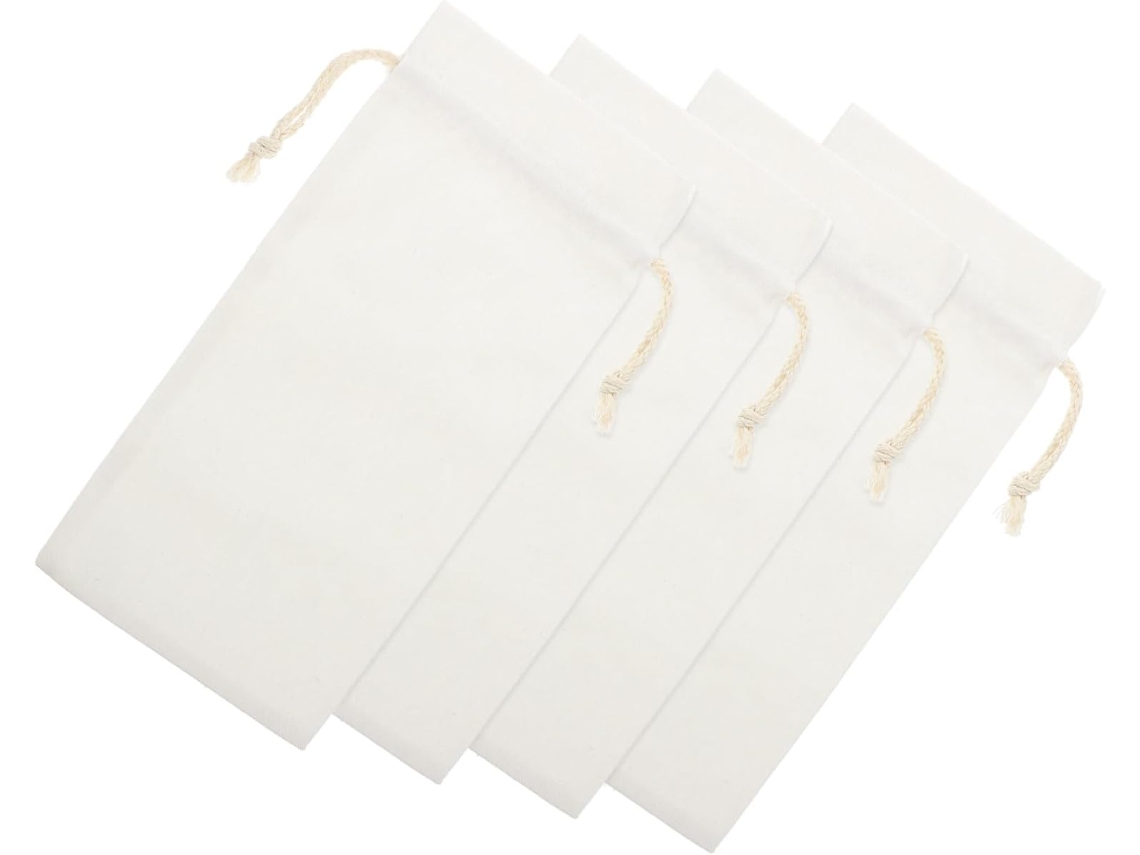 Kit De 4 Sacolas Com Cordão Para Sublimação E Natal Para Uso Doméstico E Profissional Com Acabamento Resistente E