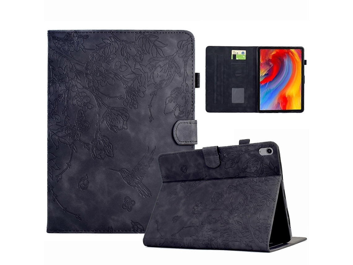 Capa de couro inteligente com estampa de flores e pássaros Webake para tablet