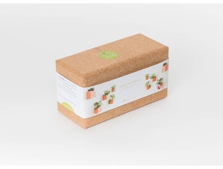 Vaso  Grow Cork Block Manjericão e Coentros