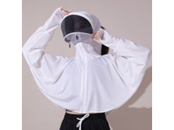 Roupa De Proteção Solar Para Mulher Com Manga Longa Verão Transpirable Jaqueta Com Capuz Antiuvioleta Tamanho L Branca