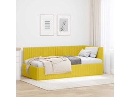 Vidaxl Estrutura de Cama de Canto Amarelo 90 Cm X 190 Cm Veludo