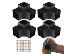 VEVOR 4 PCS Kit de suporte de pérgola de 3 vias para poste de madeira de gazebo 6 x 6
