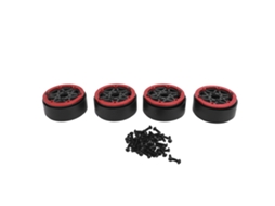 Mali 4pcs Aro de Roda Beadlock 1.9 Polegada Fibra de Carbono para Carro Rc Crawler 1/10 Scx10 Rr10 Vermelho