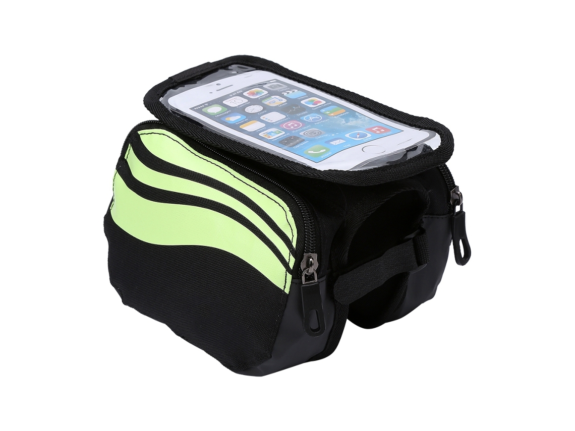 Bolsa de Guidão Mali, com tela touch, para celular, 4.8-5.7 polegadas, verde lima