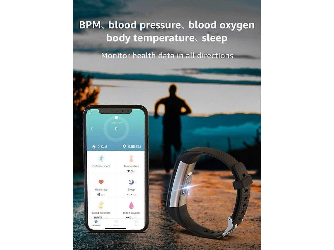 Relógio Inteligente Para Atividades Físicas Com Monitor De Pressão Arterial, Temperatura Corporal E Frequência Cardíaca.