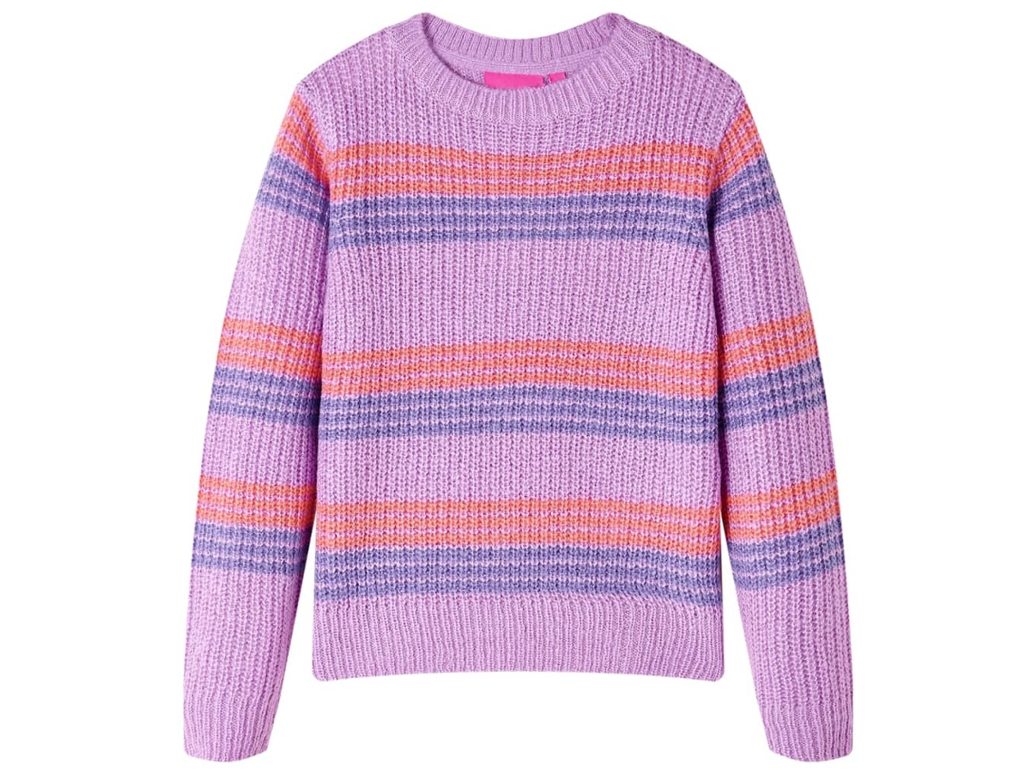 Camisola De Malha Para Criança Riscas Lilás E Rosa 116