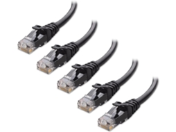 Pacote Com 5 Cabos Ethernet Cat6 Curtos De 10 Gbps Sem Trava Preto Aquaforge (cabo Cat6, Cabo Cat 6)