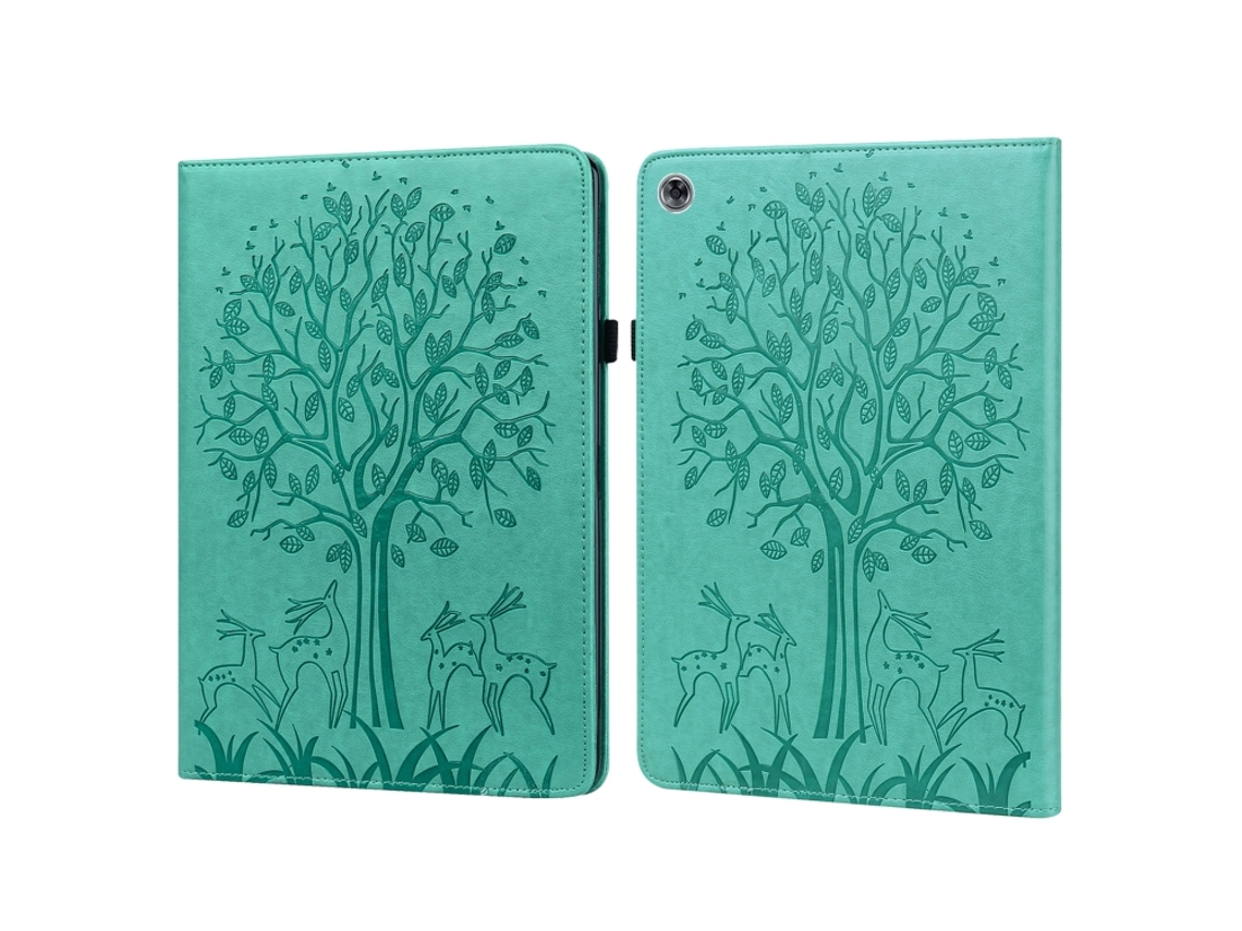 Capa‑flip Horizontal Pu Padrão Árvore‑veado Halinuia, Suporte E Ranhuras Cartão Para Huawei Mediapad M5 Lite