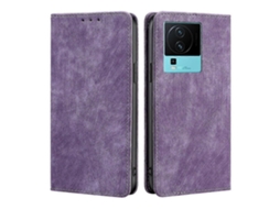 Capa De Couro Magnética Com Escova Antirroubo Rfid Para Vivo Iqoo Neo7