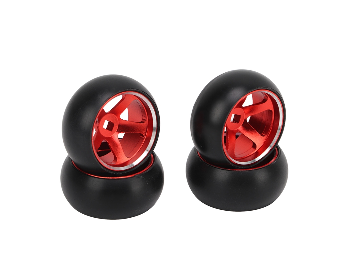 4pcs Pneus De Derrapagem Rc Em Liga De Alumínio Para Carros Rc Wltoys K989 K969 P939 28413 1/28 Vermelho