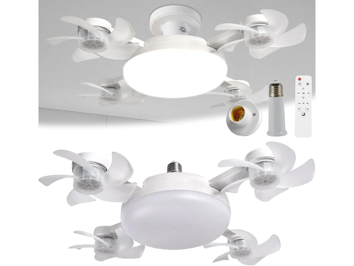 Ventilador De Teto Com Luz Led 2 Em 1, Soquete E27, Estilo Drone,