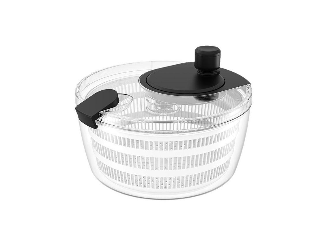 Secador De Salada Manual, Secador De Alimentos Portátil Camada Dupla 4 Litros Transparente