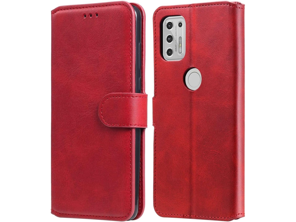 Caneta Stylus Titular Slot Plutônio para Motorola Moto G Stylus 2021 6.8 HONGWE. Anti-Choque com Porta-Cartões Vermelho
