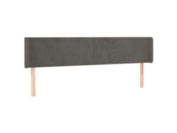 Cabeceira de Cama com Abas Veludo Cinzento Escuro MAISON EXCLUSIVE (183x16x78 cm)