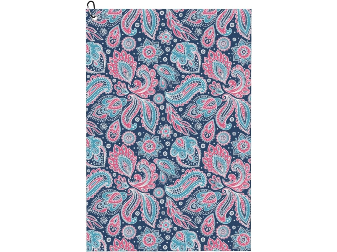 Acessórios para Bolsa de Golfe com Estampa Paisley Azul e Rosa