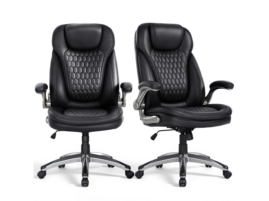 Smartue Cadeira De Escritório Ergonômica - Assento Acolchoado Espesso 13,5 Cm - Braços Rebatíveis