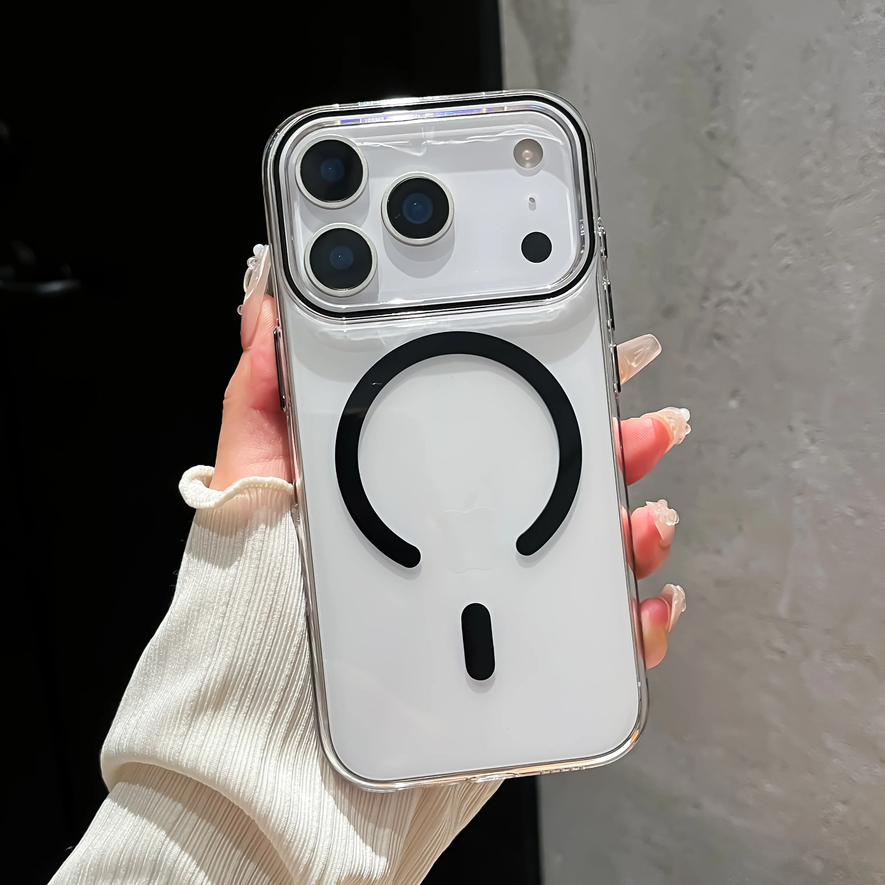 Capa Protetora Transparente E Resistente A Impactos Para Carregamento Sem Fio (iphone 14 Pro Max, Preto)