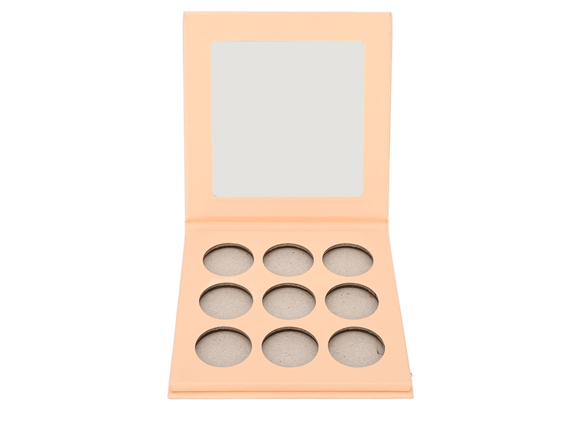 Paleta De Sombras De Ojos Diy Impermeable Con 9 Compartimentos Y Espejo, Material Abs