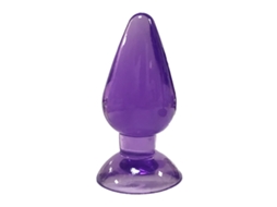 Brinquedo Treinador Plug Anal De Silicone Macio Inodoro Superfície Lisa Sucker Roxo M