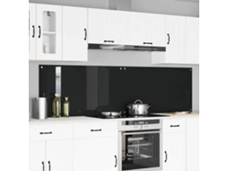 Vidaxl Painel De Cozinha 2 Unid. Preto 110 X 60 Cm Vidro Temperado