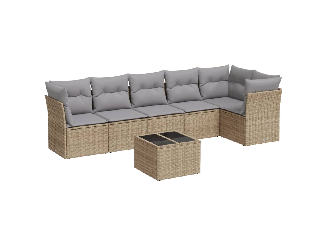 Garden Sofa Set, Garden Sofa Sets Vidaxl Bege Rattan / Vime (n/a)