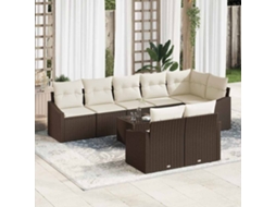 Vidaxl Conjunto De Sofás 9 Unid. Castanho Vime Pe