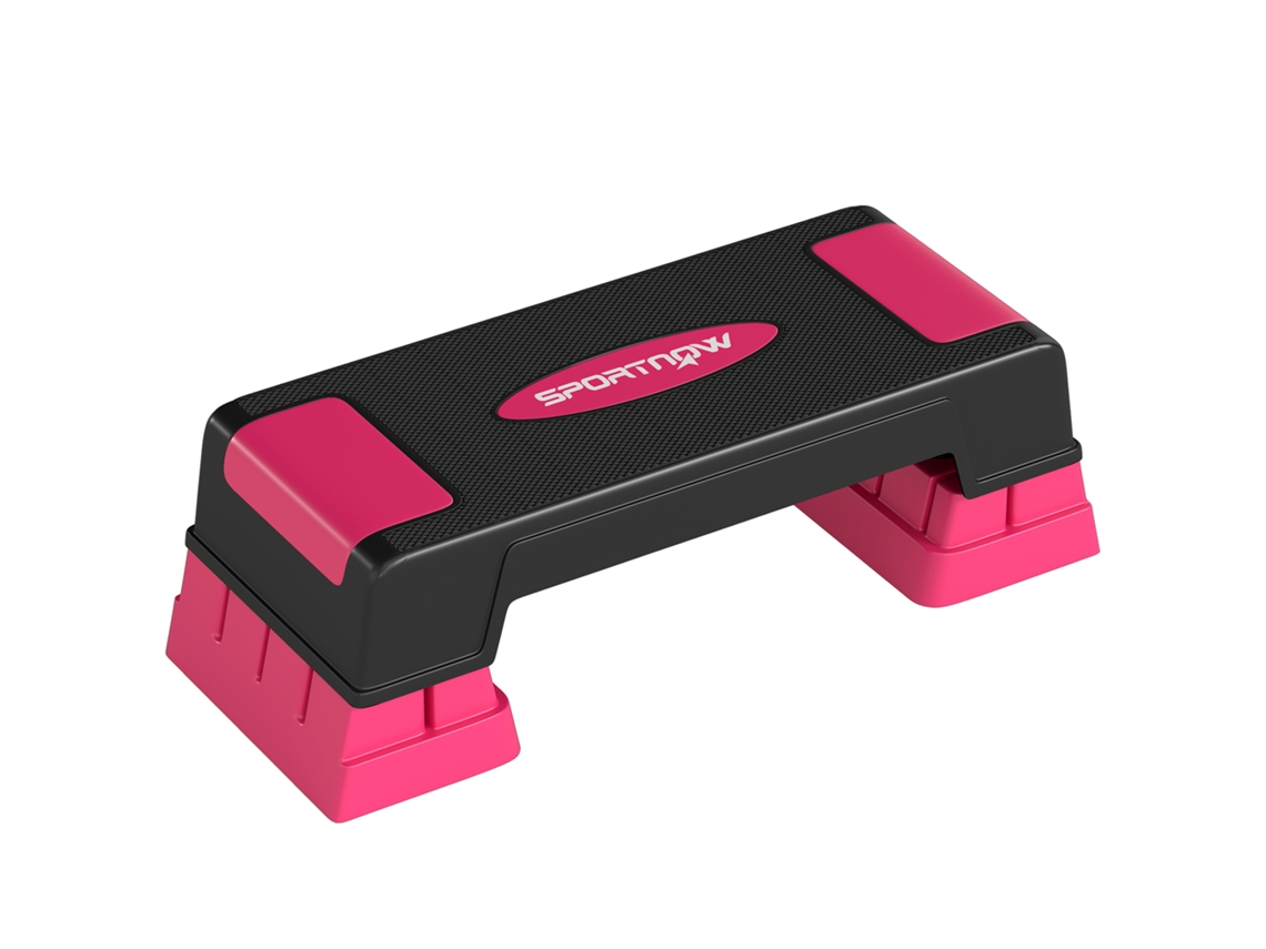 Step Ajust. 3 Niv. 12/17.5/22.5cm, Tapete Anti-derr., Preto+rosa