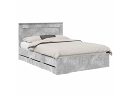 Estrutura de Cama Cinzento 160 X 200 cm Madeira de Engenharia