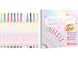 Latas de Canetas Marcadoras para Unhas, 12 Unidades para Decoração de Manicure.