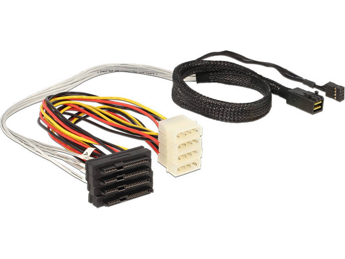 Cabo de Alimentação DELOCK (Mini SAS - Mini SAS - 50 cm - Multicor)