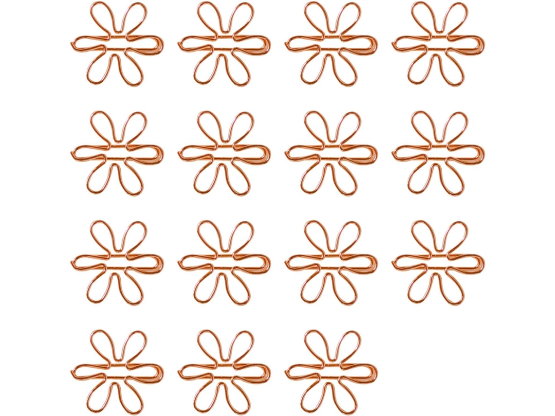 100 Clips de Papel Girassol, Clips de Metal Luxuosos em Formato de Flor, 29x29cm, Perfeitos para Casa e Mesa