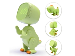Despertador Infantil Digital Com Luz Noturna Dinossauro,3 Alarmes,soneca,som E Brilho Ajustáveis,carregamento Usb,verde Btforus