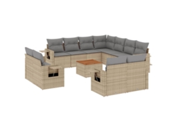 Garden Sofa Set, Garden Sofa Sets Vidaxl Bege Rattan / Vime (n/a)