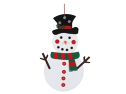 Boneco De Neve De Feltro Cachecol Vermelho Verde Natal Ornamento