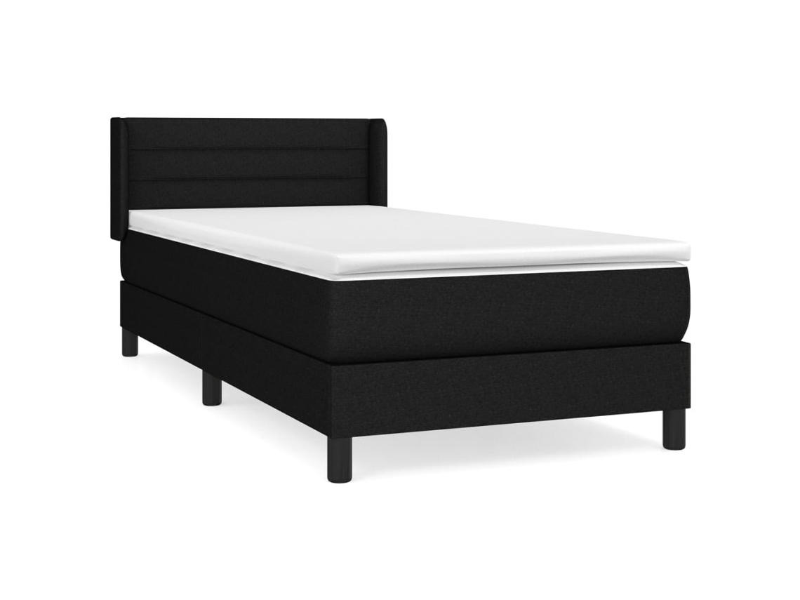 Cama com Molas/colchão 80x200 Cm Tecido Preto MAISON EXCLUSIVE