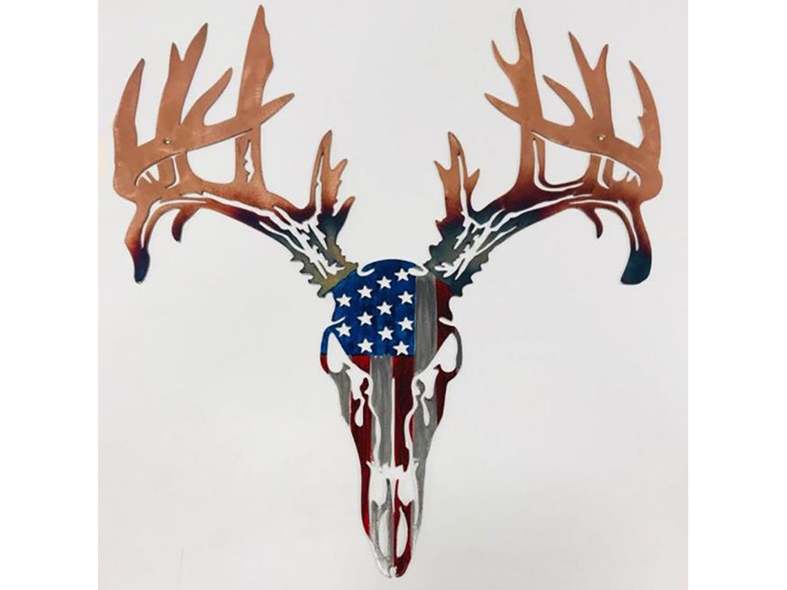 Decoração de parede com cabeça de veado de metal LAXISCREED para ambiente rural e convites
