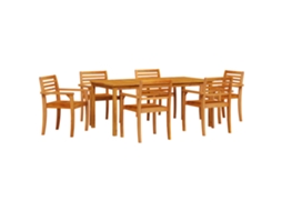 Conjunto 7 Conjunto De Jardim Vidaxl Castanho Madeira De Acácia Maciça (180 X 90 X 75 Cm)