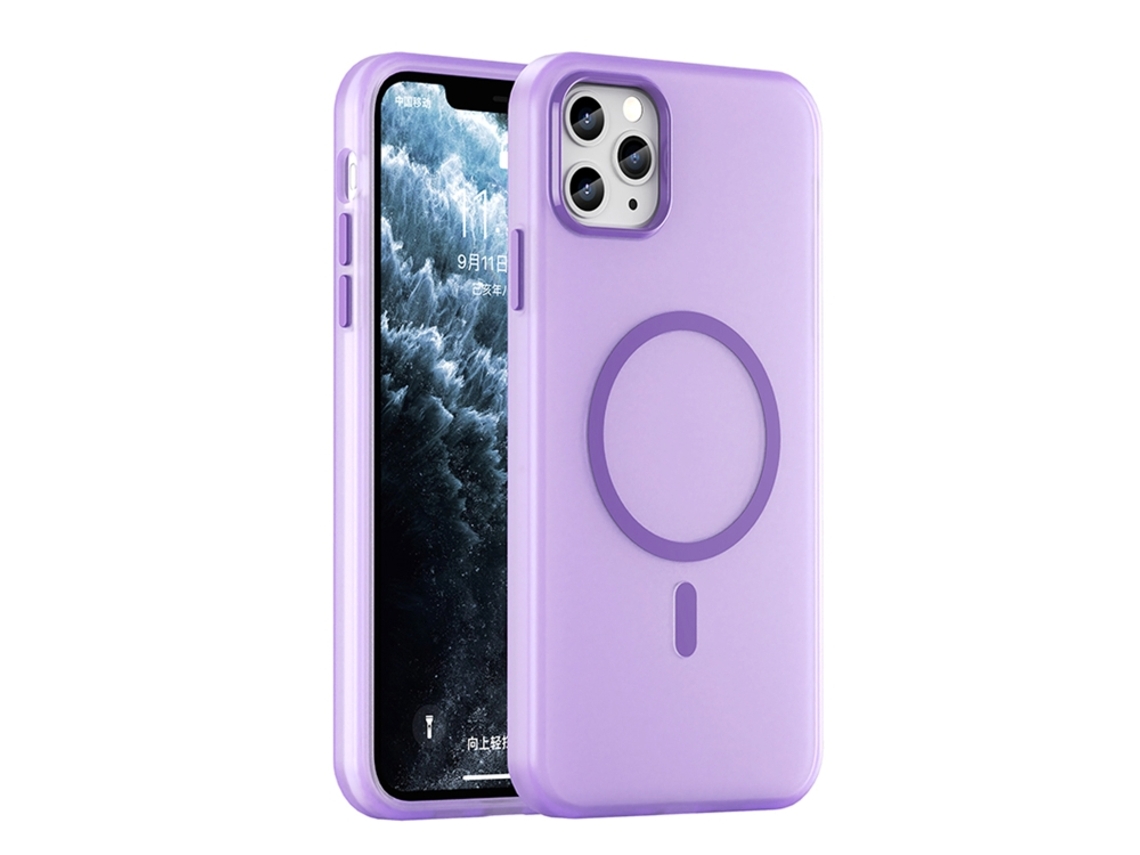 Capa Híbrida Translúcida Para Iphone 11 Pro Max - Tpu E Pc Com Magsafe | Fosca - Roxo Escuro