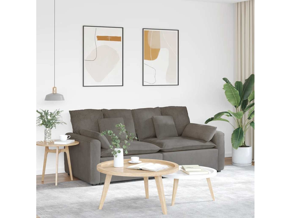 Vidaxl Sofá Modular Com Almofadas Cinzento-claro