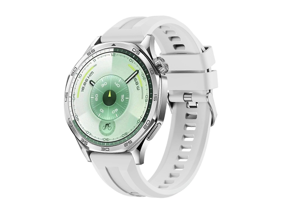 Pulseira De Silicone Com Fivela Prateada E Sistema De Liberação Rápida Para Huawei Watch Gt 6 46mm