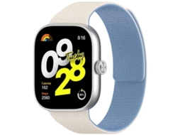 Bracelete para Redmi Watch 6 / 5 / 4 XIAOMOYU em silicone macio magnético com textura de lichia e plugue de metal branco e azul neblina
