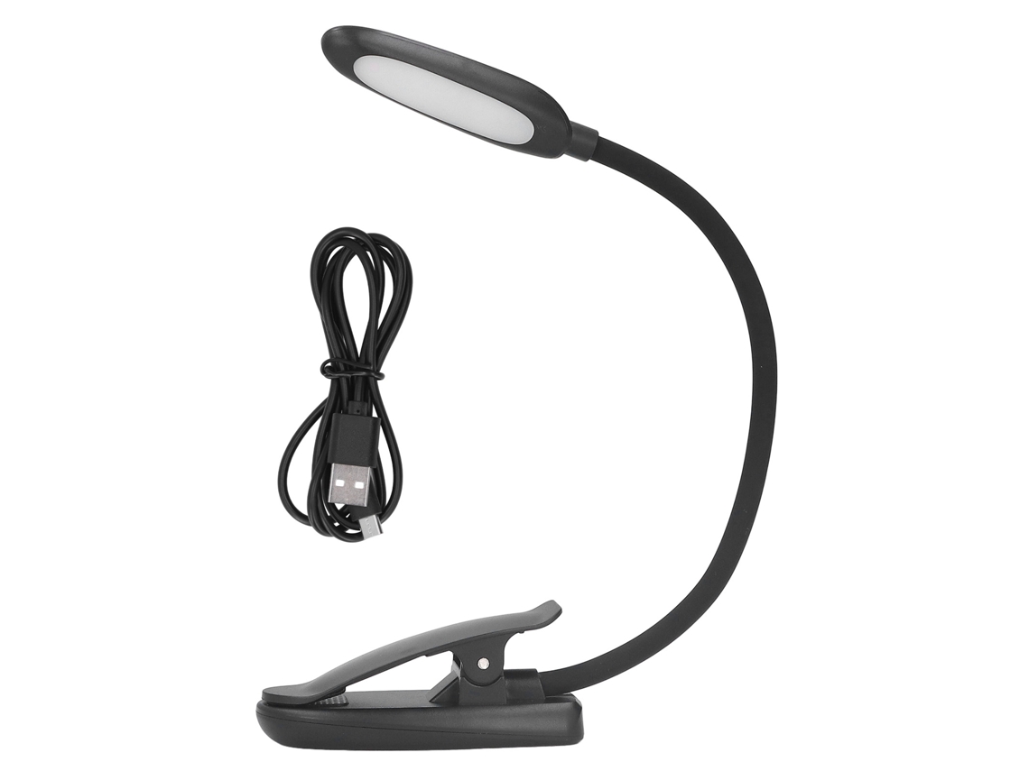 2026 luz de Leitura Clip 6 Led com Usb, Lâmpada de Escritório Flexível 360° para Mesa e Cabeceira