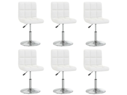 Vidaxl Cadeiras De Jantar 6 Pcs Couro Artificial Branco