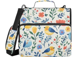 Pasta Resistente Com Fecho De Zíper, Alça De Ombro E Mão, Vários Bolsos De 3, 8cm, 3 Estojos Em Formato De Sino, Pasta