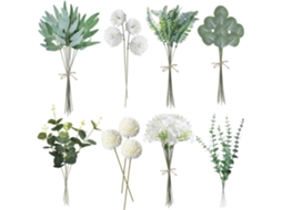 Conjunto de 55 Flores Artificiais, Plantas Artificiais de Seda para Casa AQUAFORGE