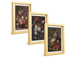 Composição De Quadros Flores Em Vasos, Composições Espelharte (3 Peças 20x30 Cm)