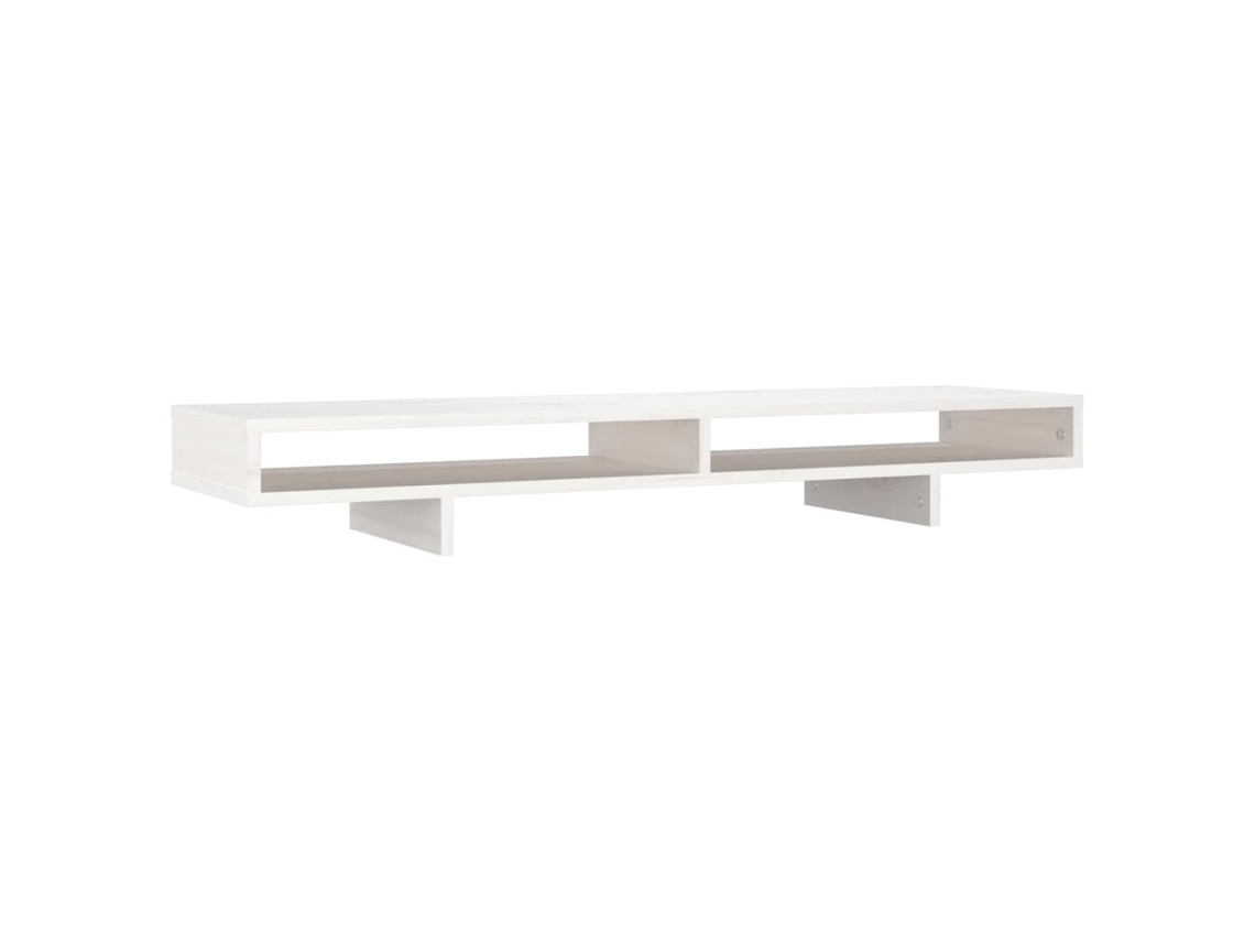 Suporte para Monitor VIDAXL 100x27x14 cm madeira pinho maciça branco