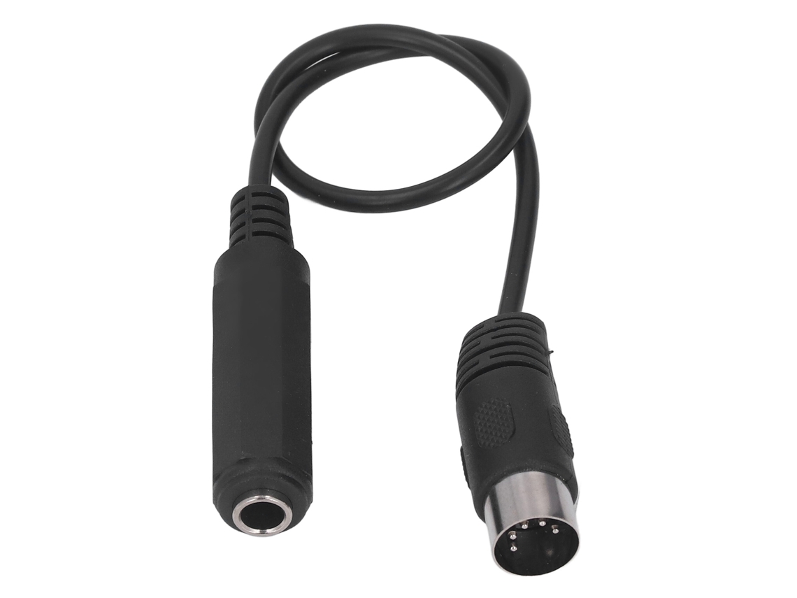 Adaptador De Cabo 6,35mm Fêmea Para Midi 5 Pinos 1 Pé Plug And Play Para Reprodutores Dvd Mp3 Microfone