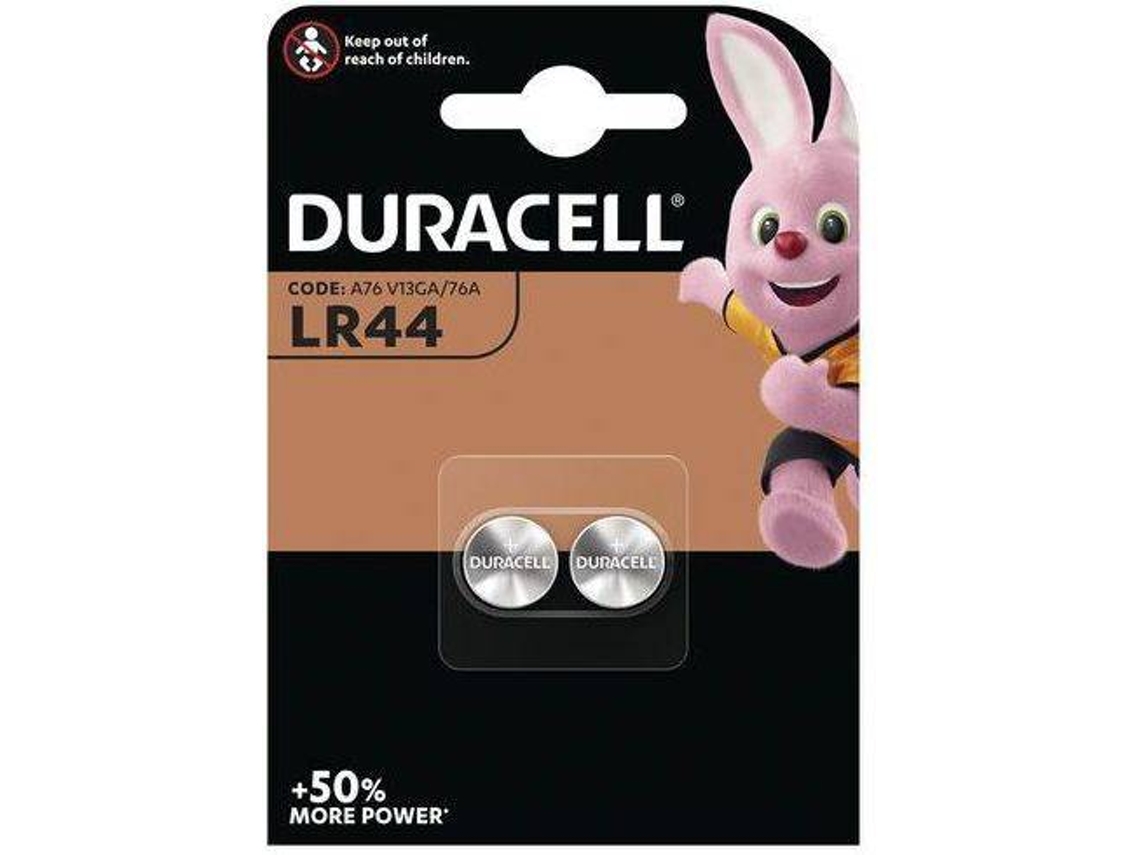 Pilhas Alcalinas tipo Botão DURACELL LR44 (2 Und)